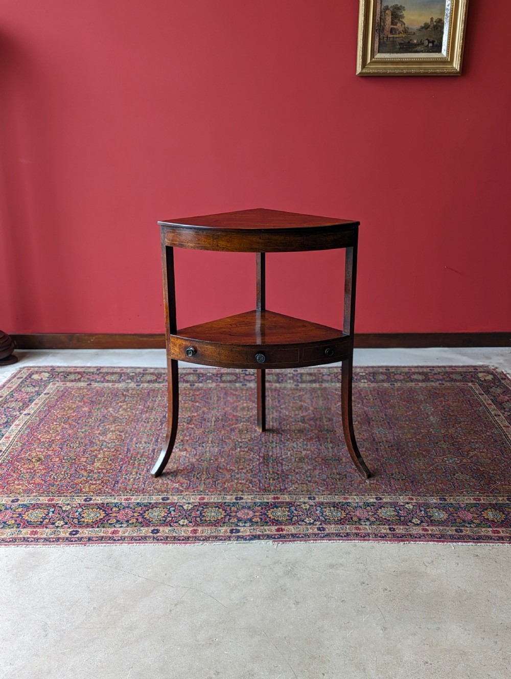 Antique Georgian Mahogany Corner Stand View II