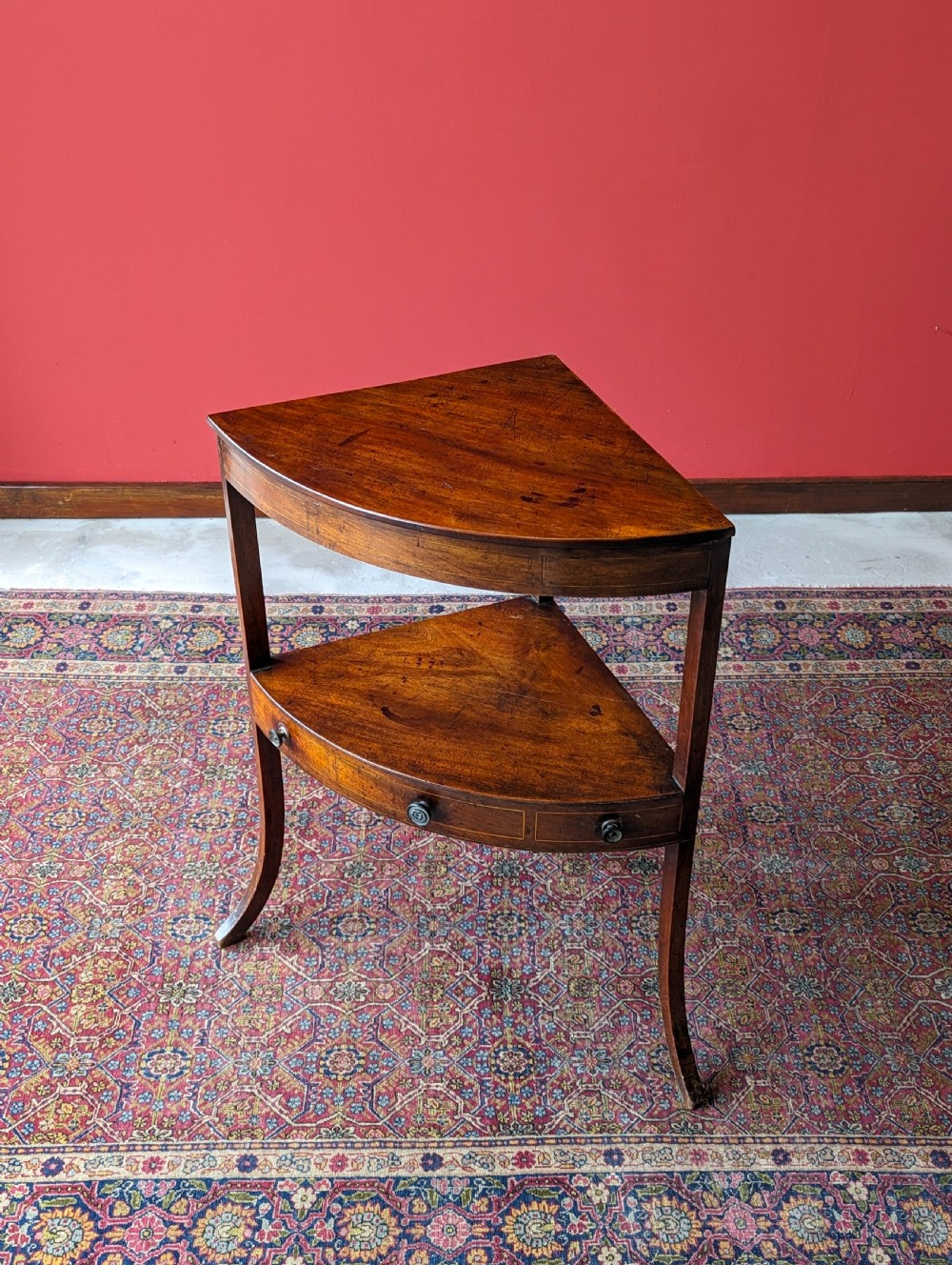 Antique Georgian Mahogany Corner Stand View X