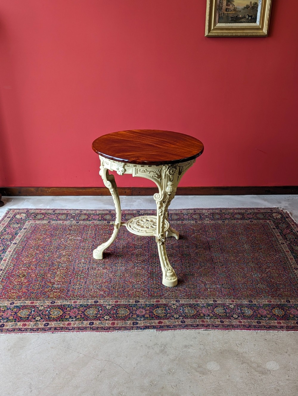 Antique Victorian Cast Iron Circular Pub Table View III