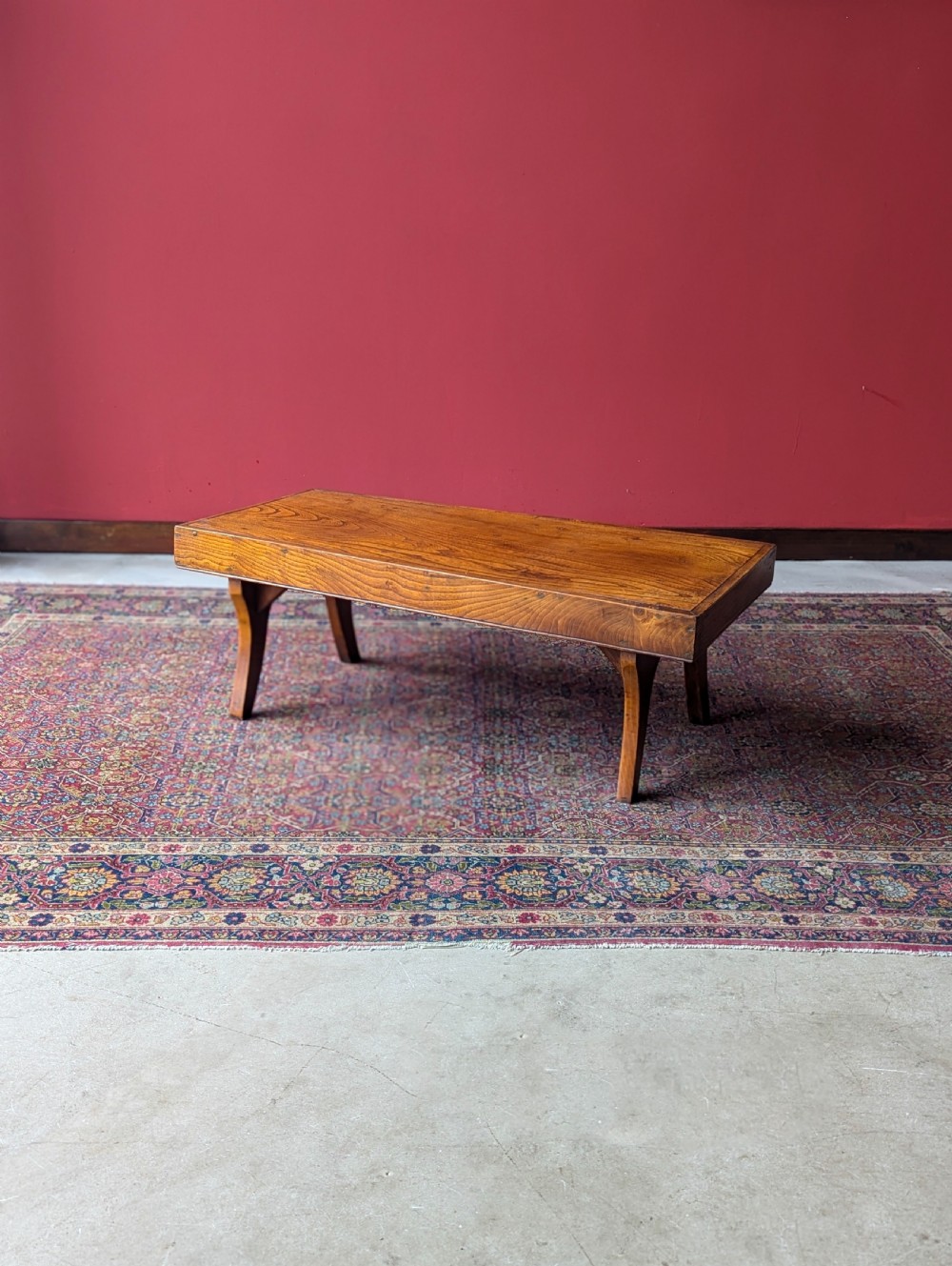 Antique Early 20th Century Elm Coffee Table