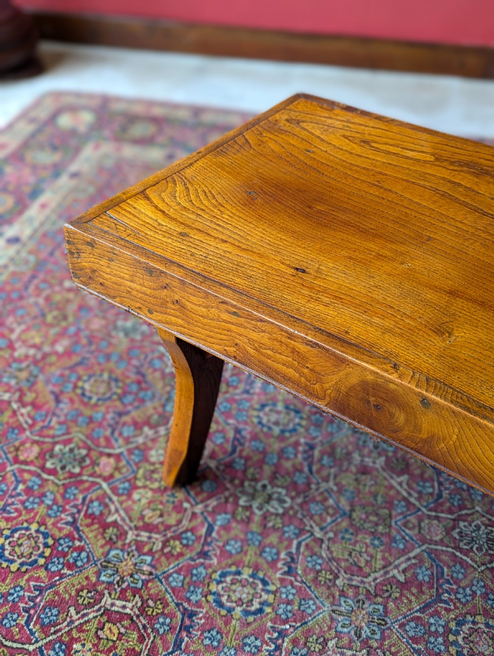 Antique Early 20th Century Elm Coffee Table View III