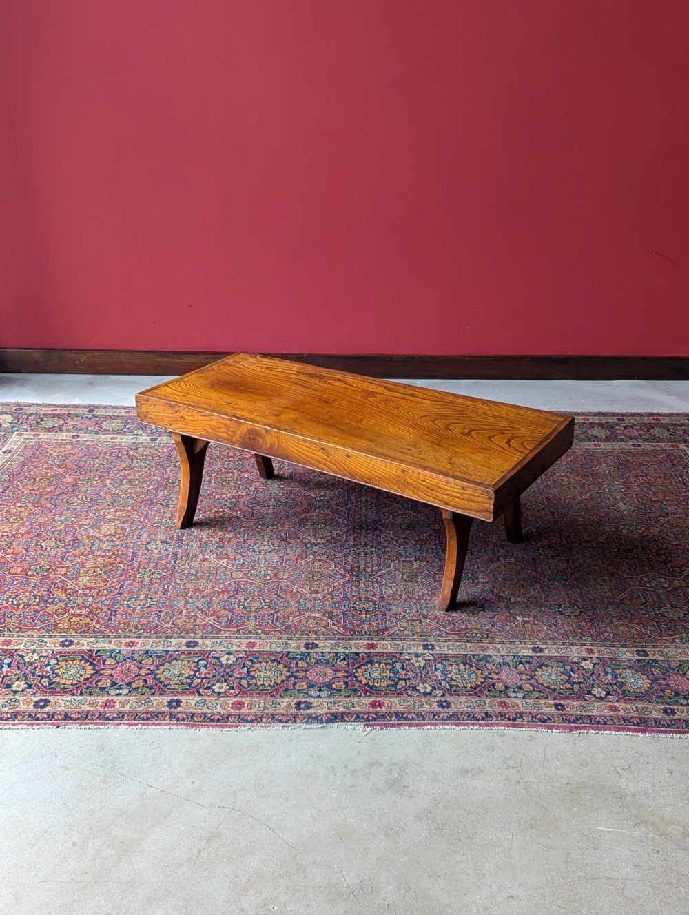 Antique Early 20th Century Elm Coffee Table View V