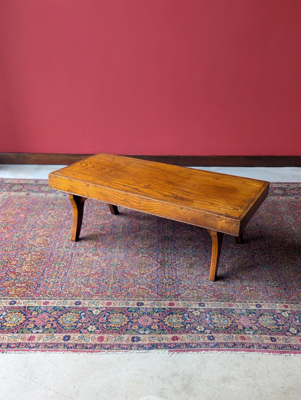 Antique Early 20th Century Elm Coffee Table View VI