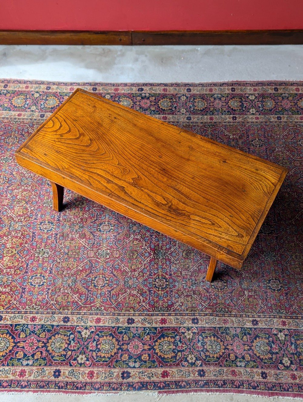 Antique Early 20th Century Elm Coffee Table View X