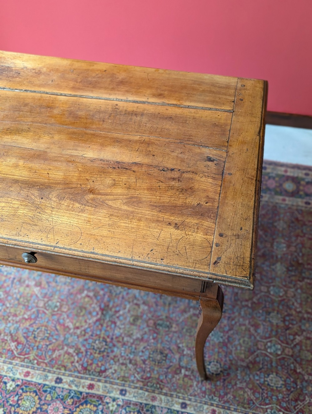 Antique Early 19th Century Cherrywood French Side Table / Desk View VI