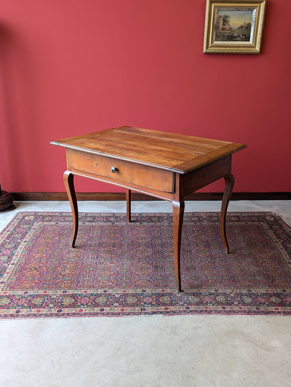 Antique Early 19th Century Cherrywood French Side Table / Desk View VIII