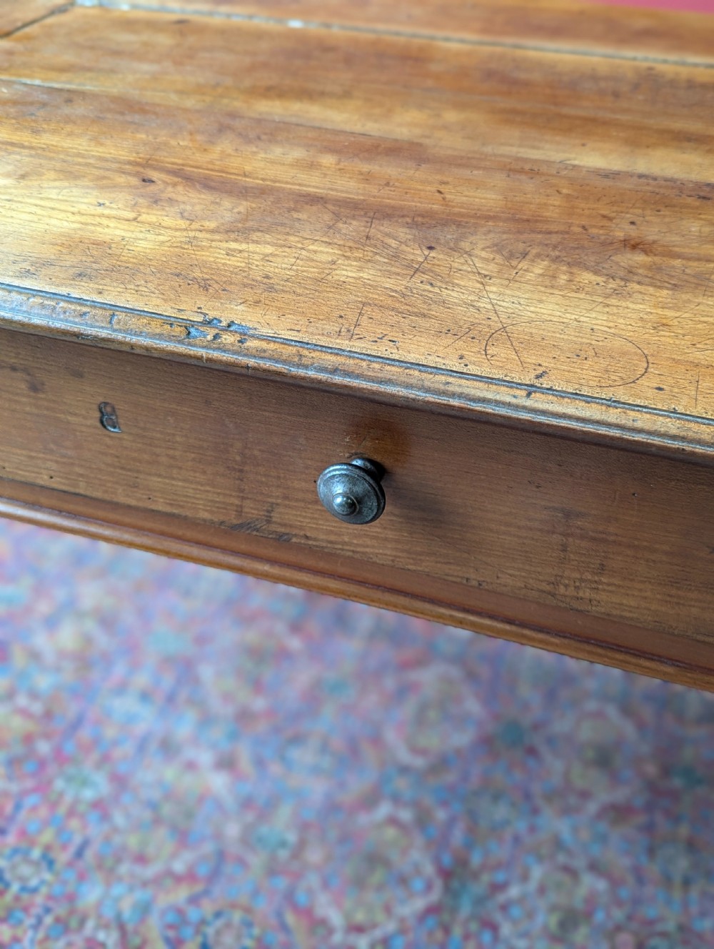 Antique Early 19th Century Cherrywood French Side Table / Desk View IX