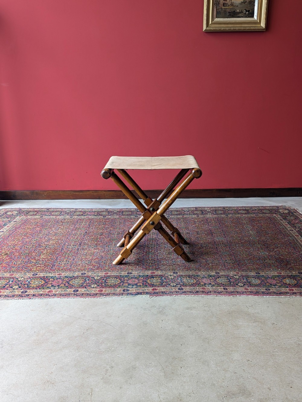 Antique 19th Century Folding Campaign Stool View II