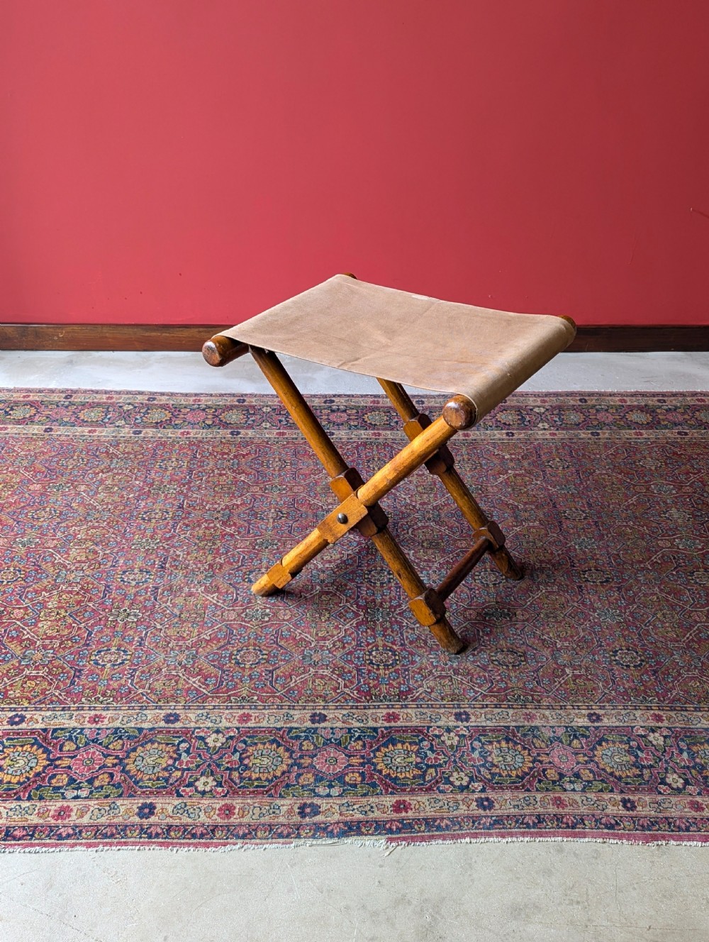 Antique 19th Century Folding Campaign Stool View III