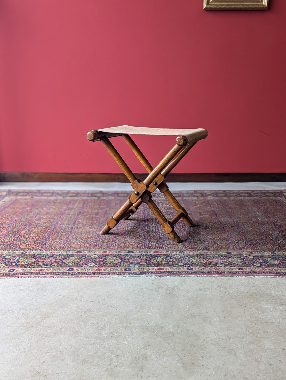 Antique 19th Century Folding Campaign Stool View V