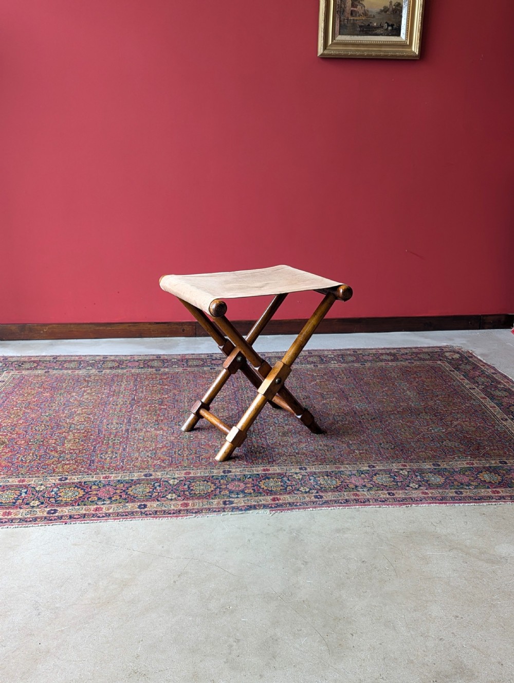 Antique 19th Century Folding Campaign Stool View VI