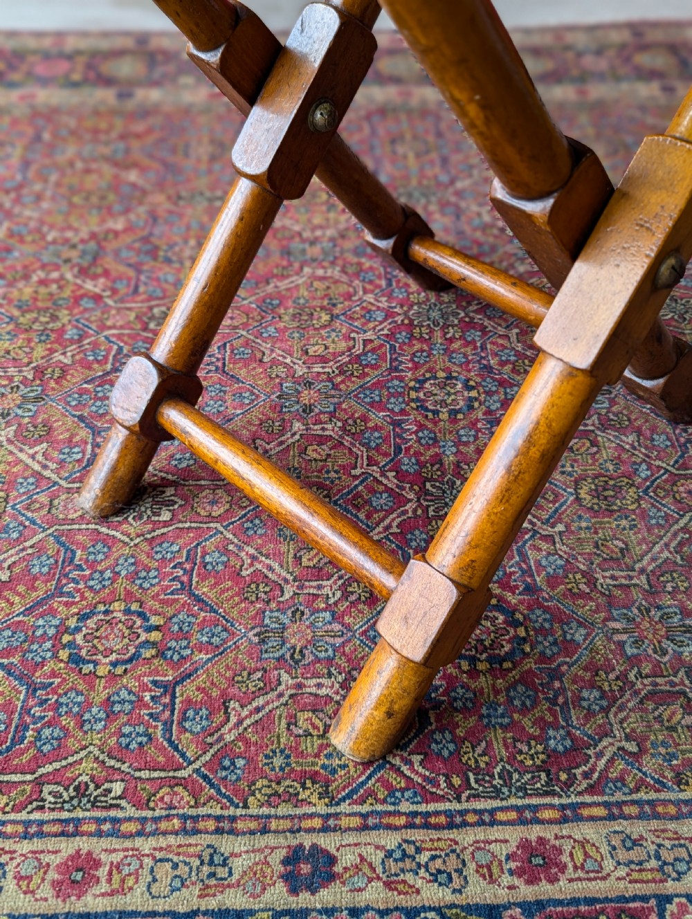 Antique 19th Century Folding Campaign Stool View VII