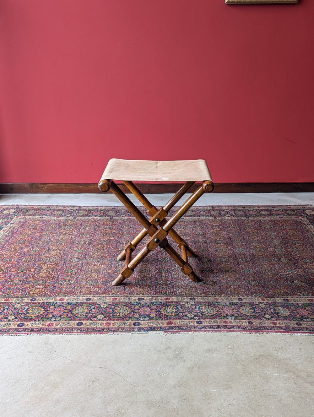 Antique 19th Century Folding Campaign Stool View VIII