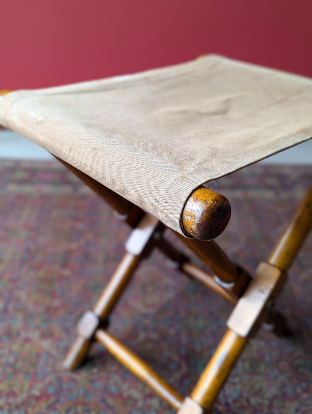 Antique 19th Century Folding Campaign Stool View IX
