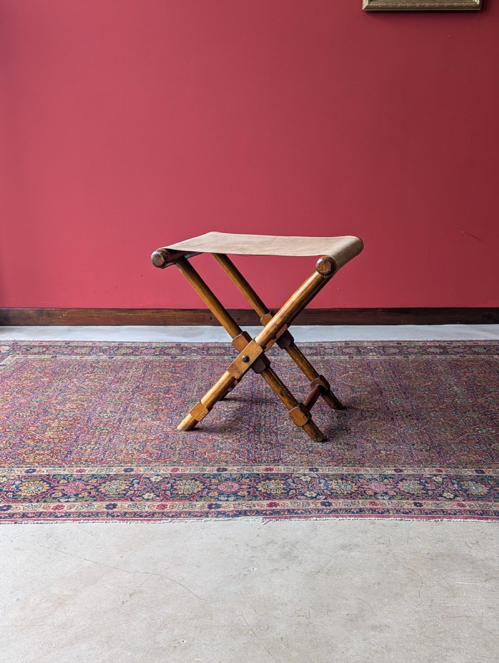 Antique 19th Century Folding Campaign Stool View X