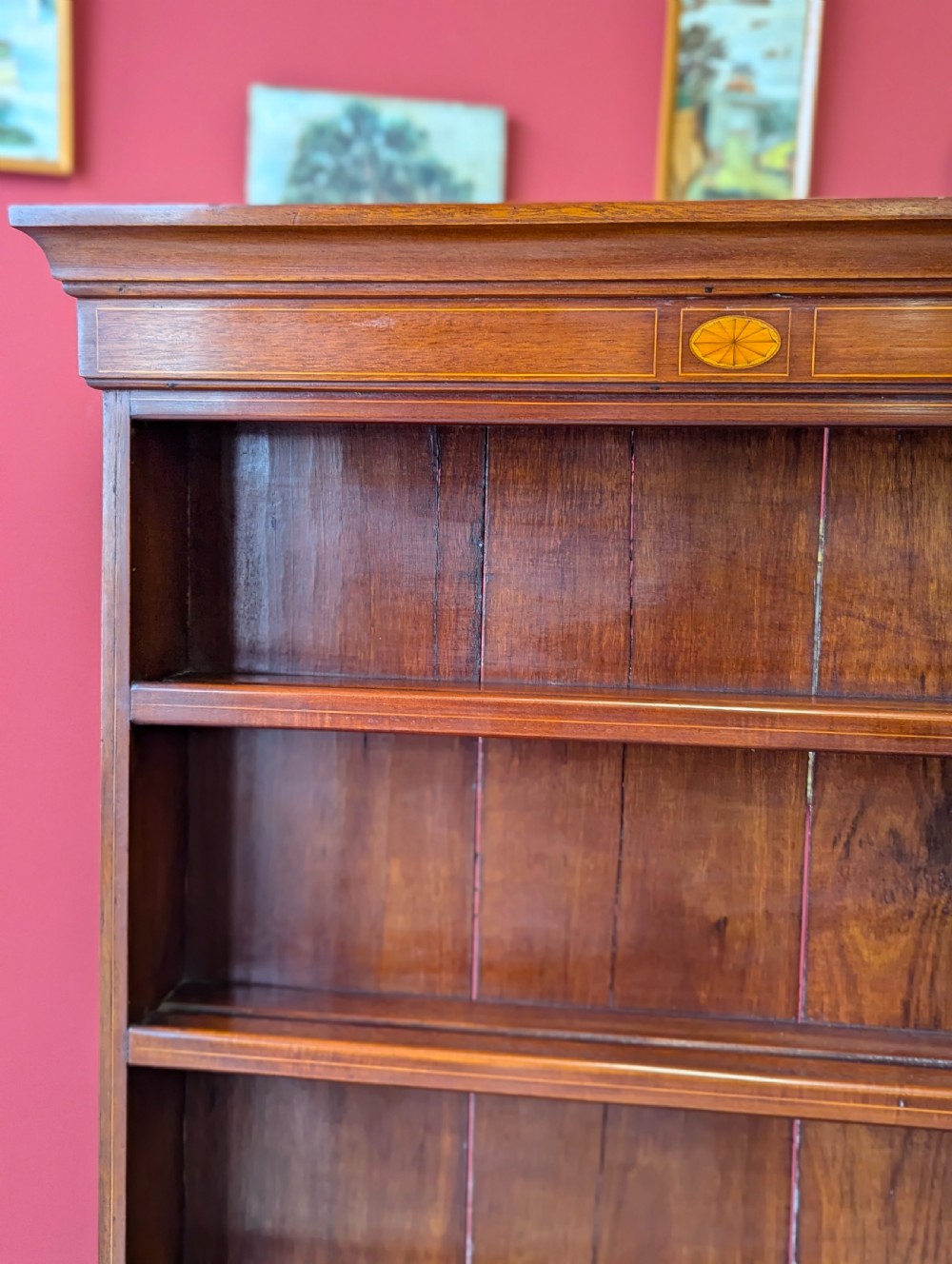 Antique Victorian Mahogany Writing Table Desk with Bookcase View VIII