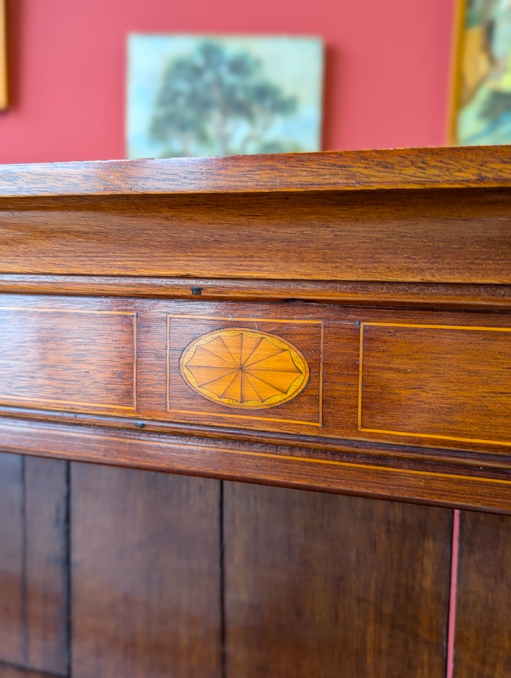 Antique Victorian Mahogany Writing Table Desk with Bookcase View IX
