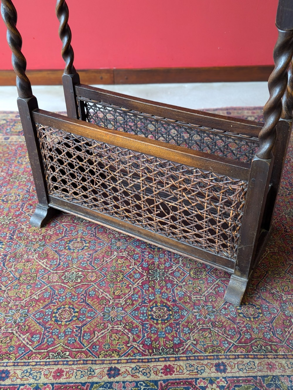 Antique Early 20th Century Oak Book Trough View VI