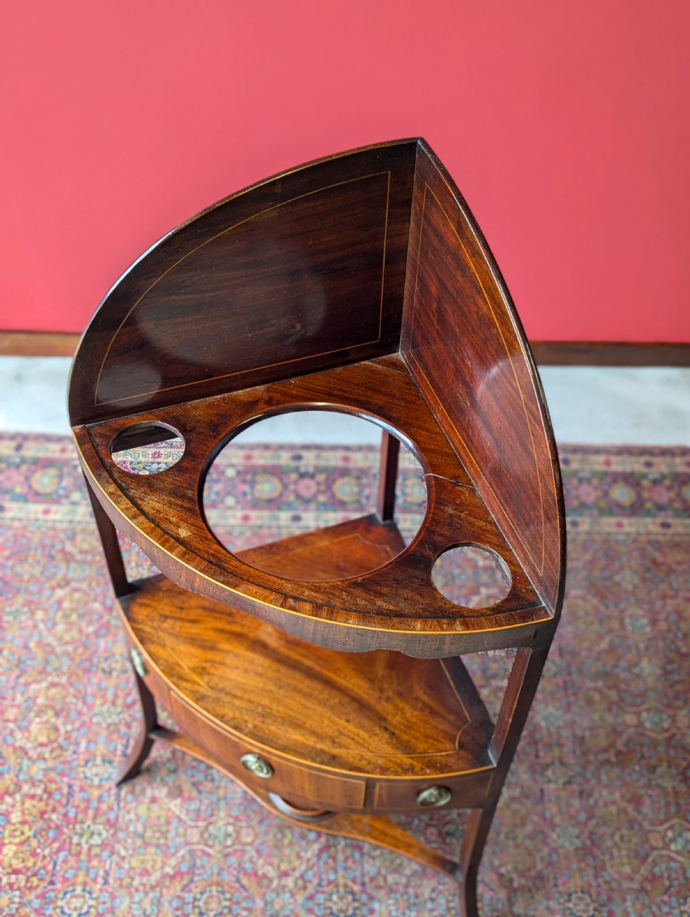 Antique Georgian Mahogany Corner Stand View III