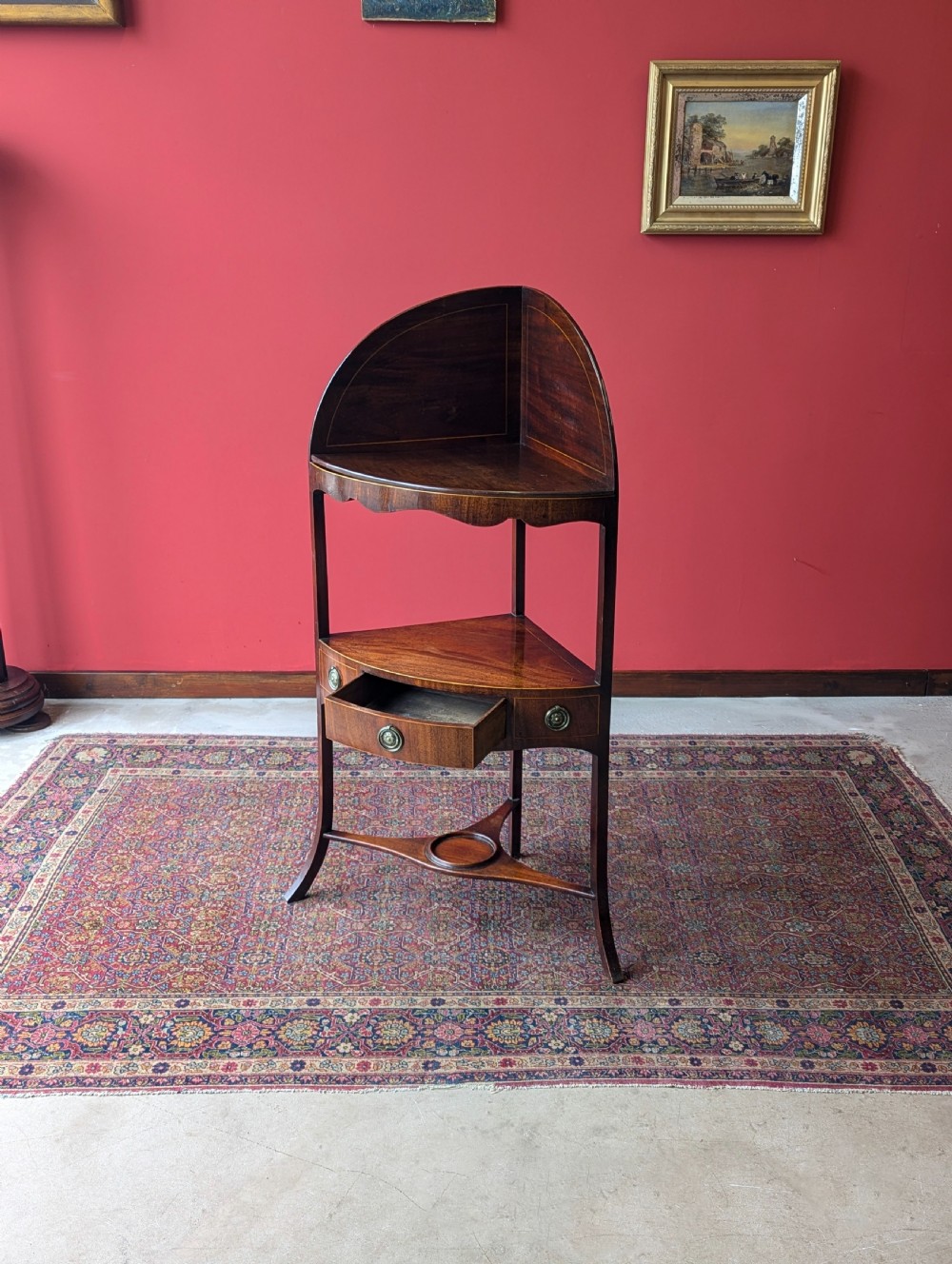 Antique Georgian Mahogany Corner Stand View VII