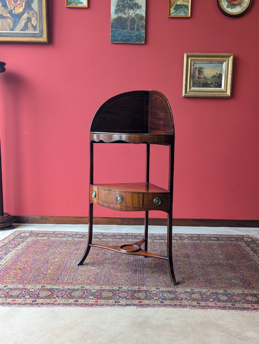 Antique Georgian Mahogany Corner Stand View VIII