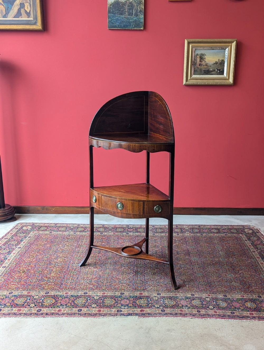Antique Georgian Mahogany Corner Stand View IX