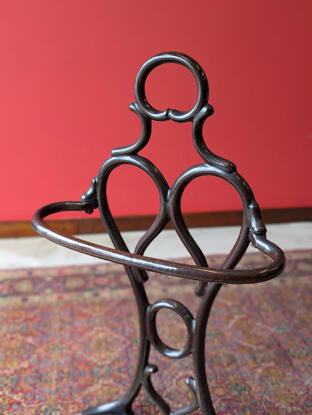 Antique Victorian Cast Iron Art Nouveau Stick Stand View IV