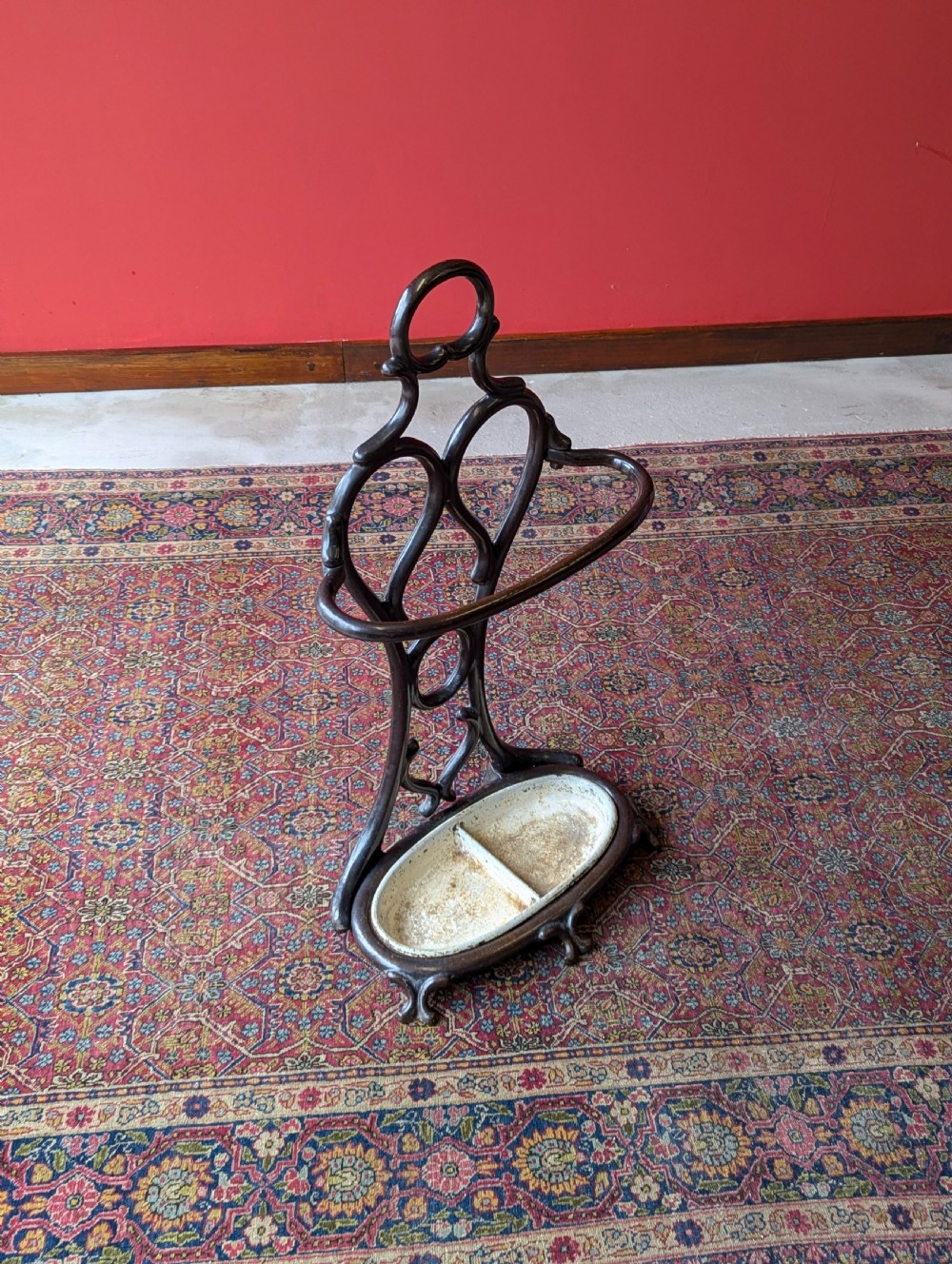 Antique Victorian Cast Iron Art Nouveau Stick Stand View VIII