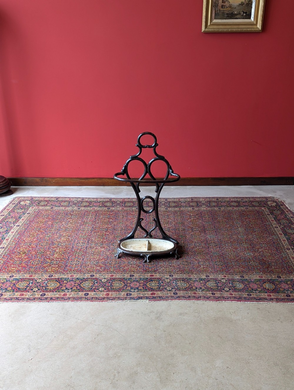 Antique Victorian Cast Iron Art Nouveau Stick Stand View IX