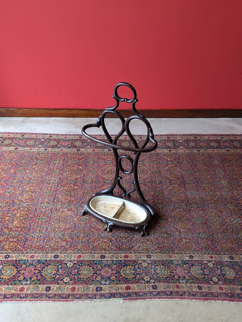 Antique Victorian Cast Iron Art Nouveau Stick Stand View X