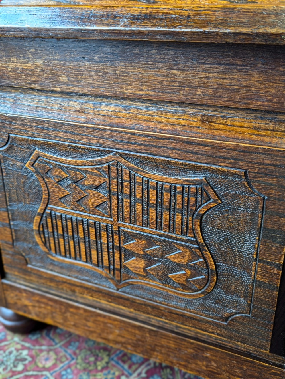 Antique Early 20th Century Arts & Crafts Style Oak Coal Box / Purdonium View VIII
