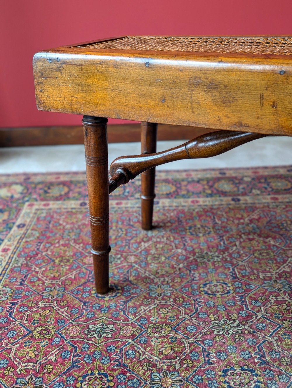 Antique 19th Century Folding Campaign Bench View V