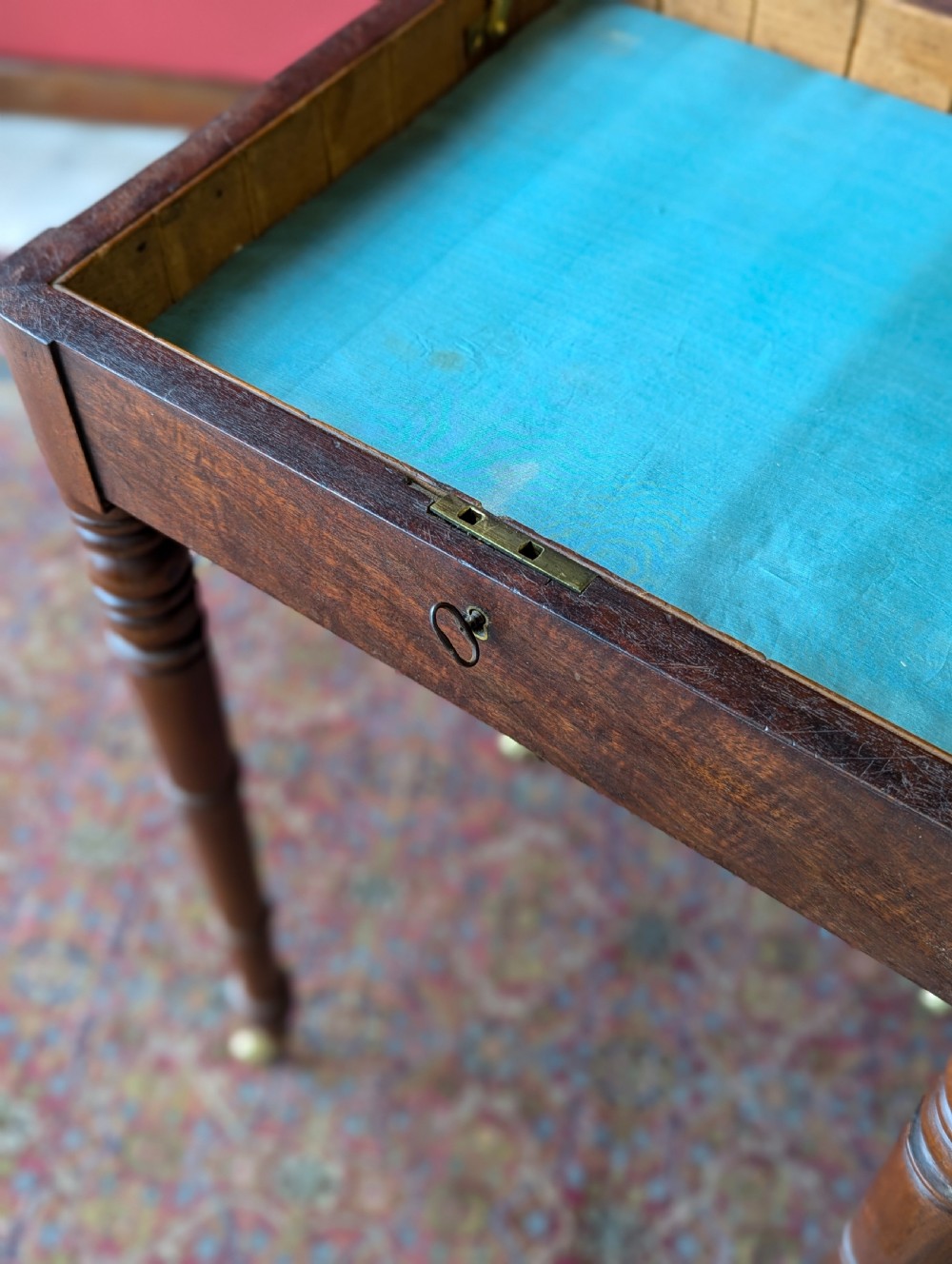 Antique Victorian Mahogany Work Table / Bedside View V