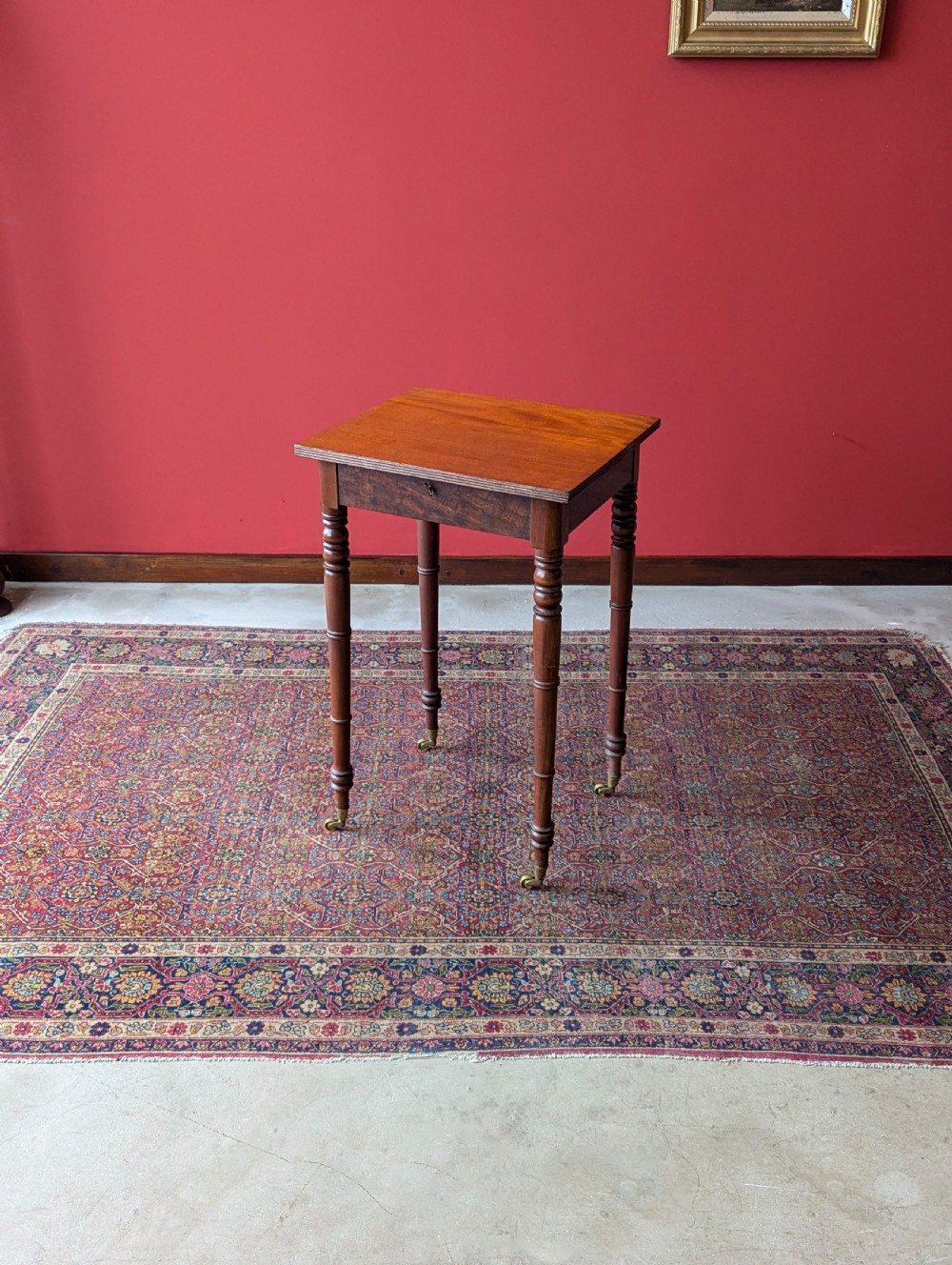 Antique Victorian Mahogany Work Table / Bedside View IX