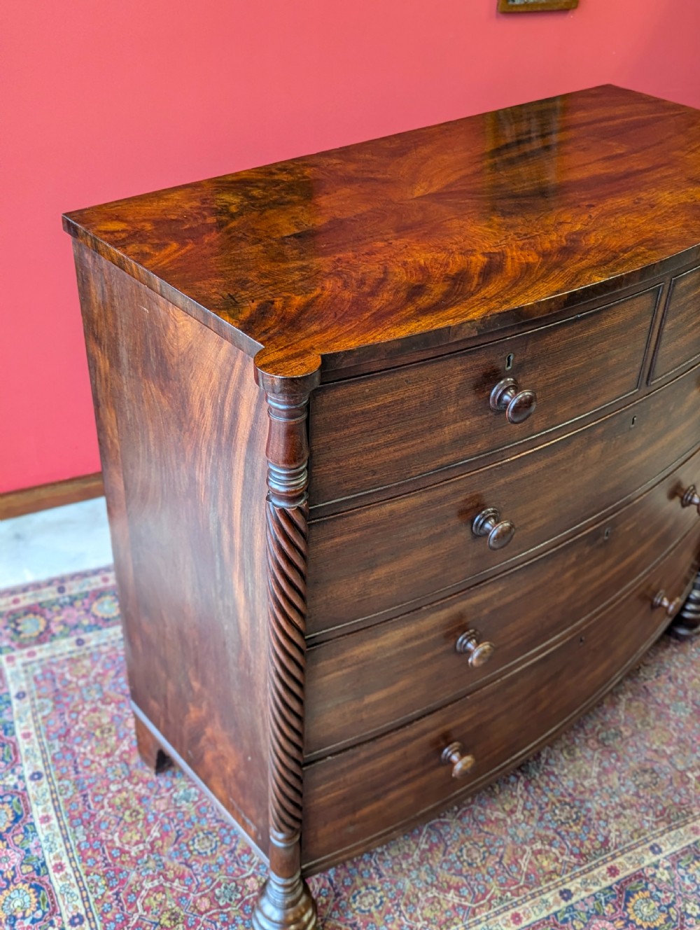 Antique Victorian Dark Mahogany Scotch Chest of Drawers View II