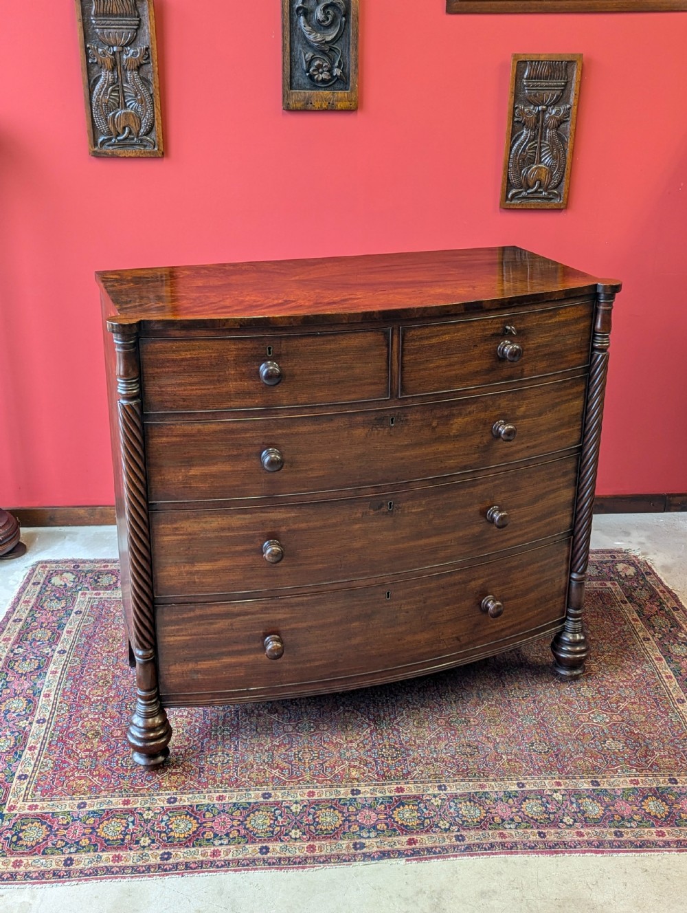 Antique Victorian Dark Mahogany Scotch Chest of Drawers View IV