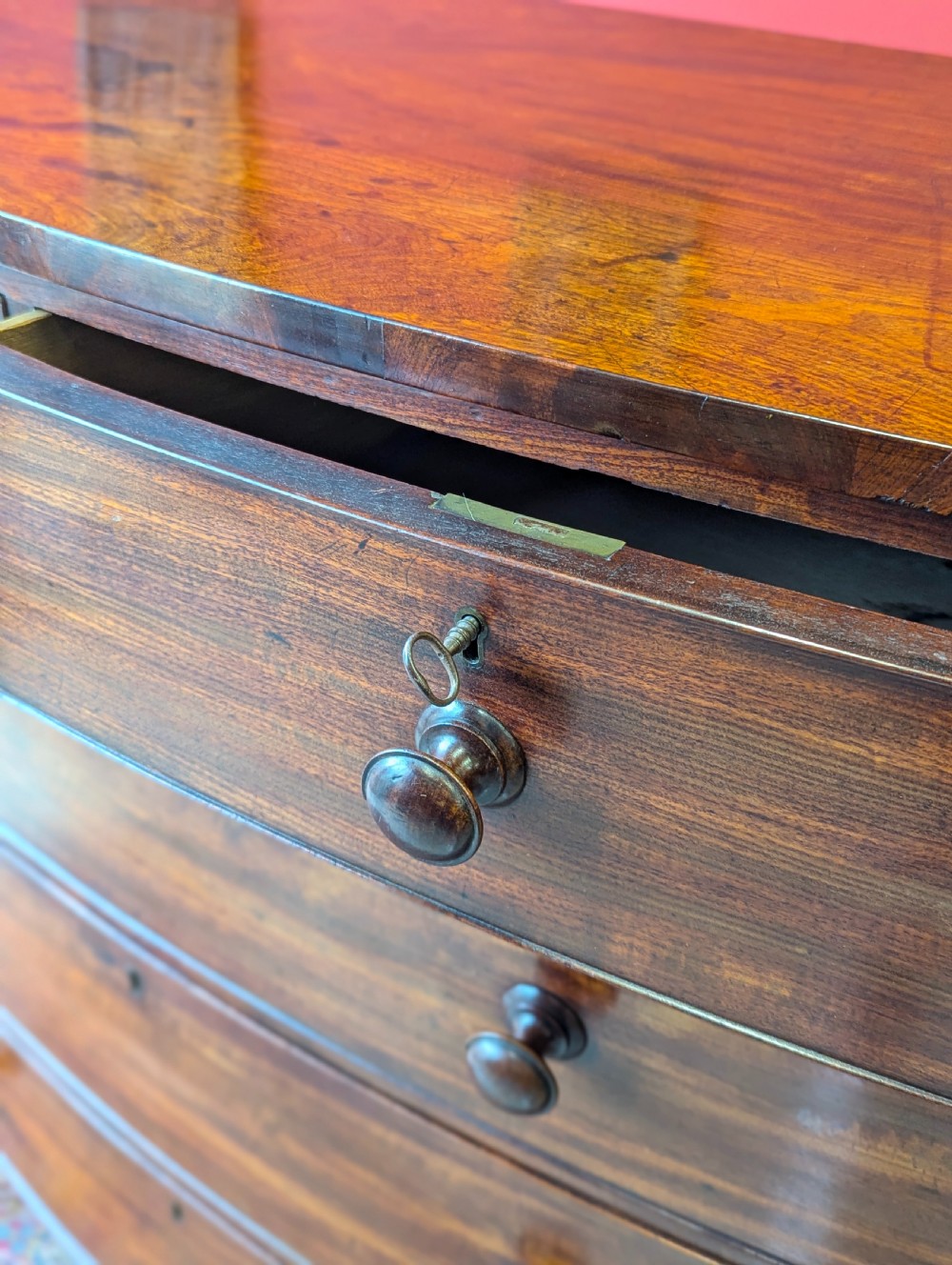 Antique Victorian Dark Mahogany Scotch Chest of Drawers View V