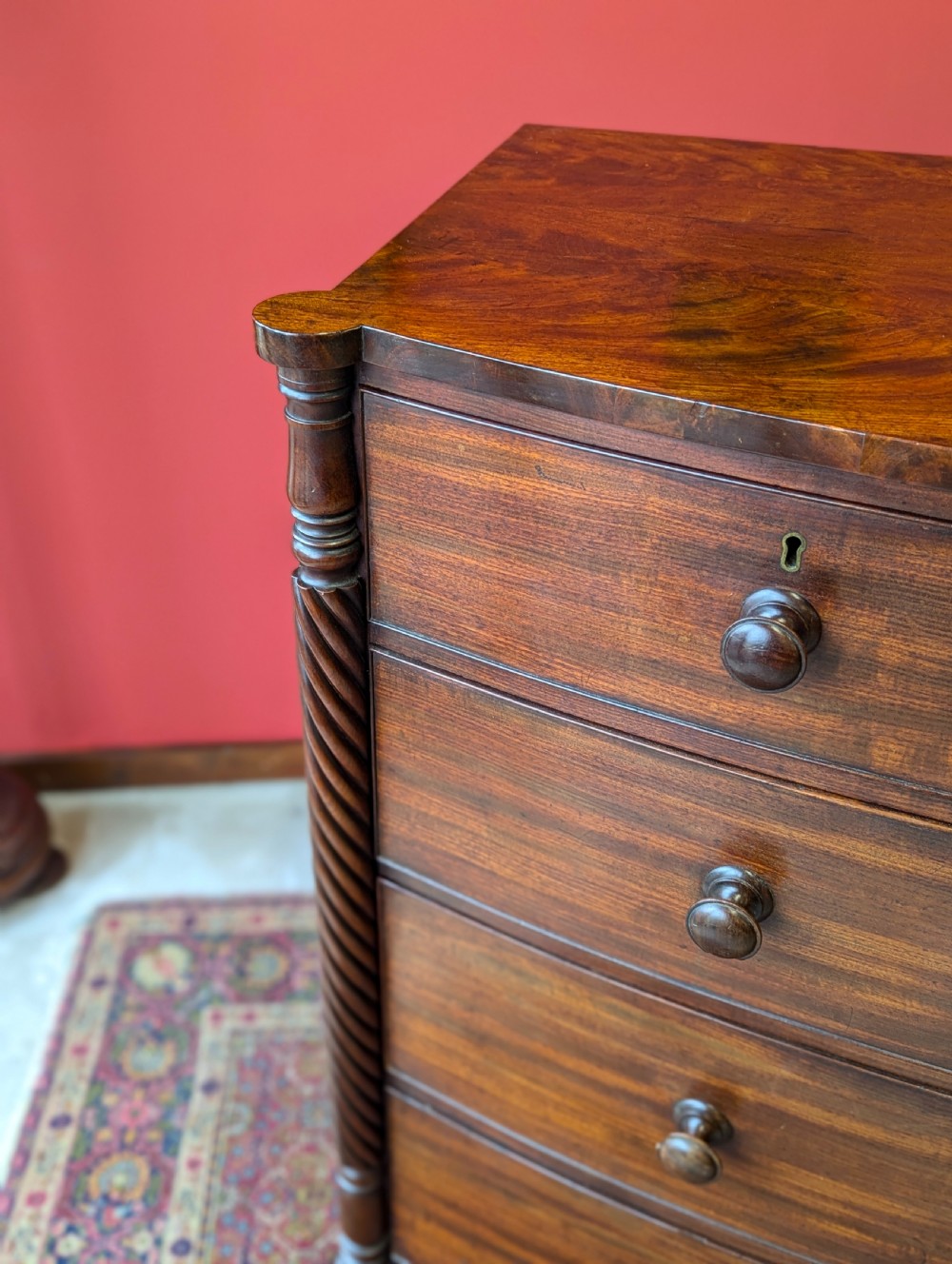 Antique Victorian Dark Mahogany Scotch Chest of Drawers View VI