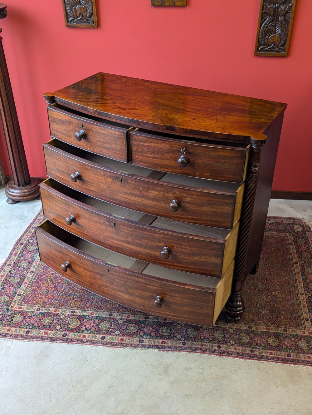 Antique Victorian Dark Mahogany Scotch Chest of Drawers View VII