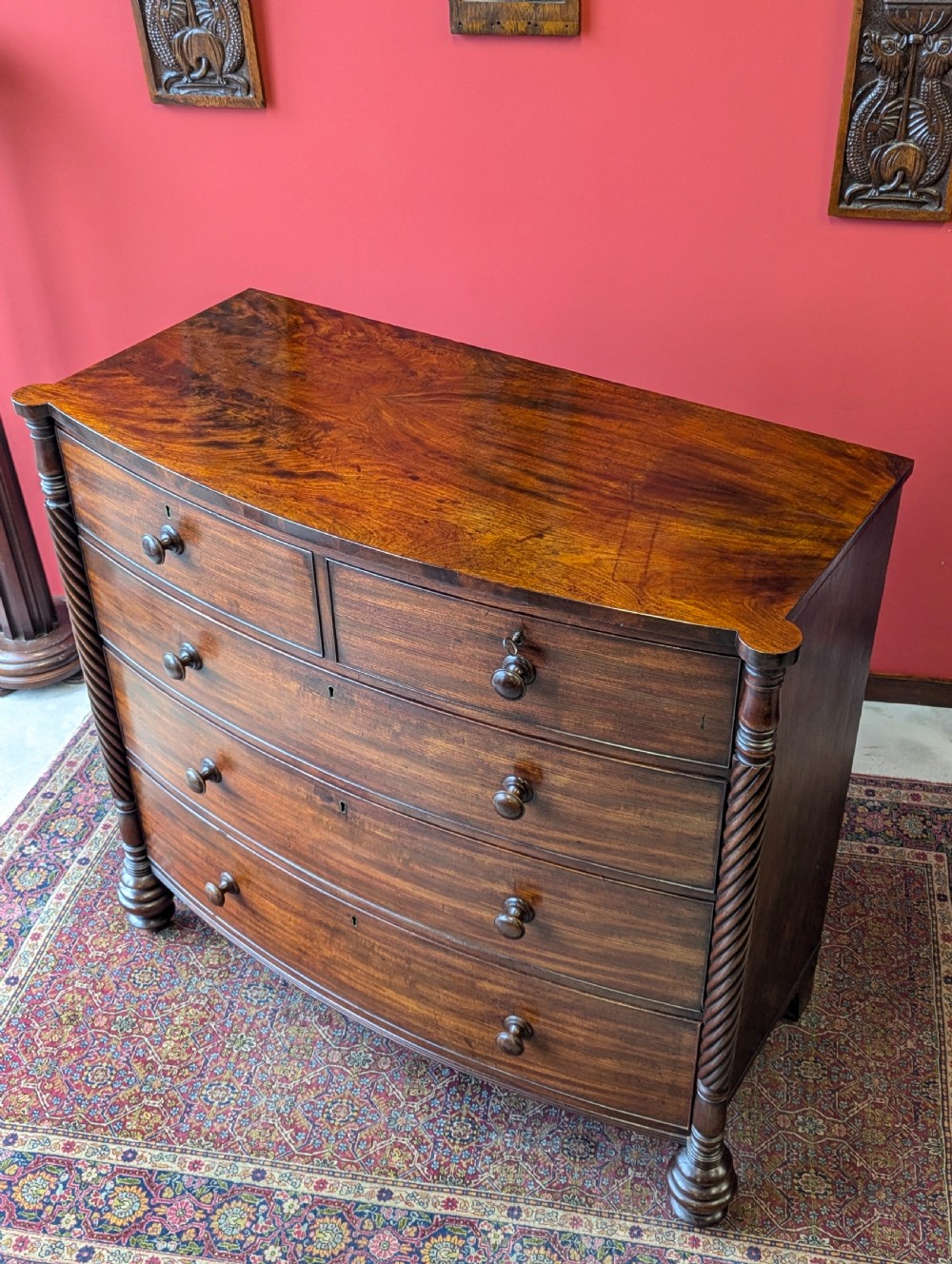 Antique Victorian Dark Mahogany Scotch Chest of Drawers View VIII