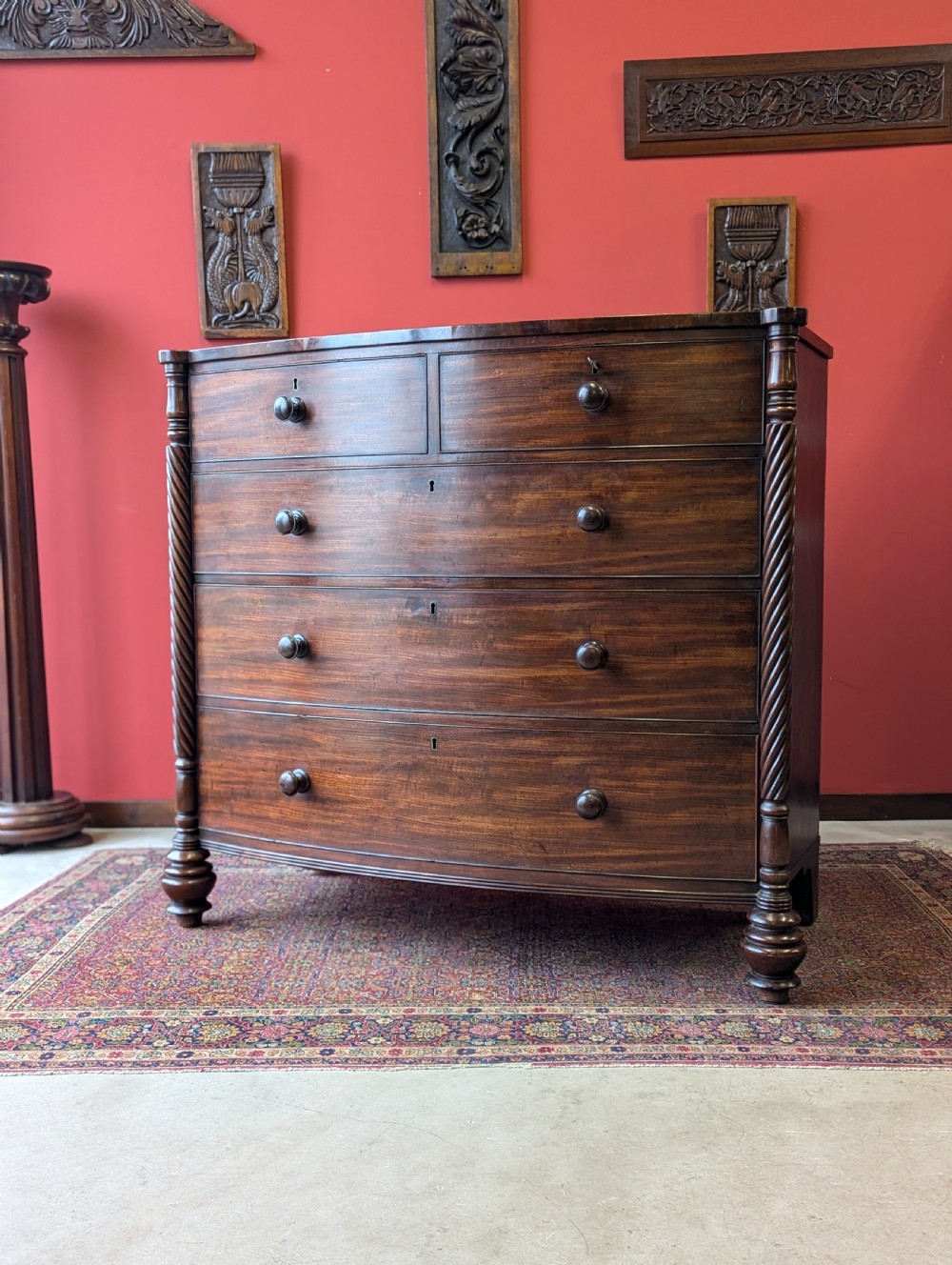 Antique Victorian Dark Mahogany Scotch Chest of Drawers View IX