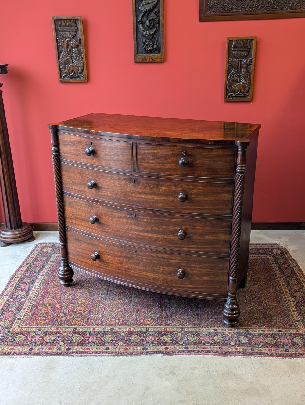 Antique Victorian Dark Mahogany Scotch Chest of Drawers View X