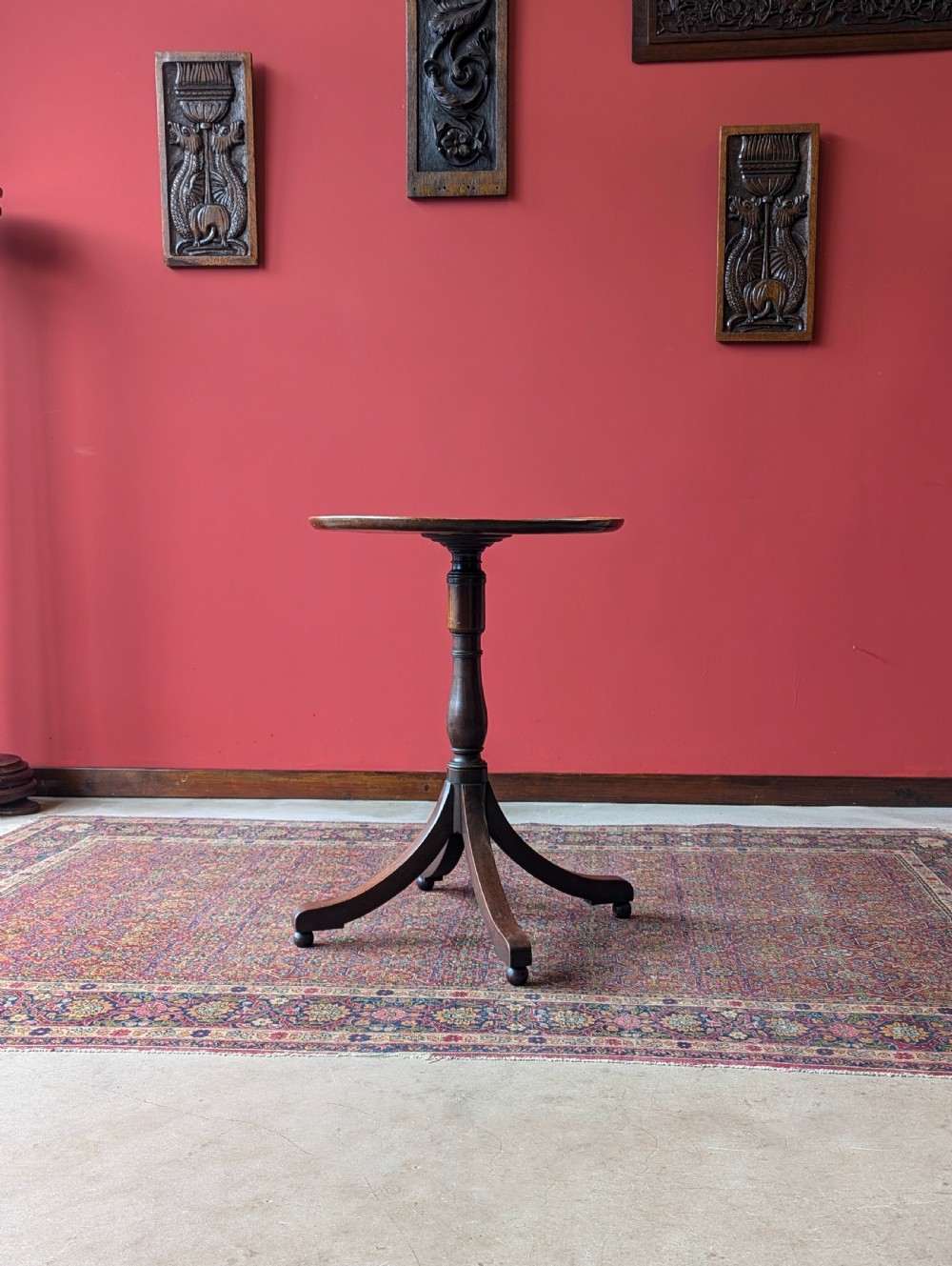 Antique Early Victorian Mahogany Circular Wine Table / Occasional Table View III