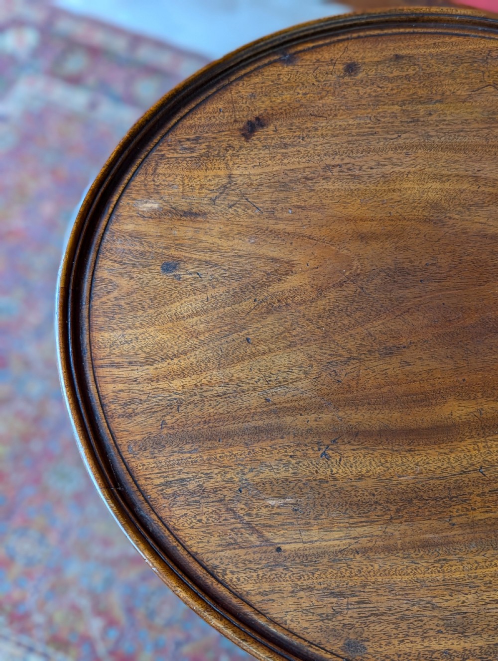 Antique Early Victorian Mahogany Circular Wine Table / Occasional Table View V