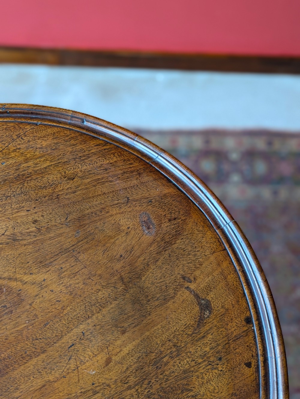 Antique Early Victorian Mahogany Circular Wine Table / Occasional Table View VI