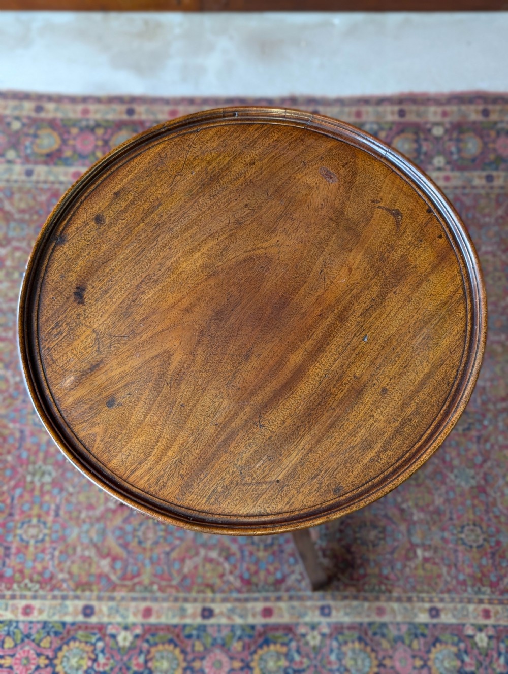 Antique Early Victorian Mahogany Circular Wine Table / Occasional Table View X