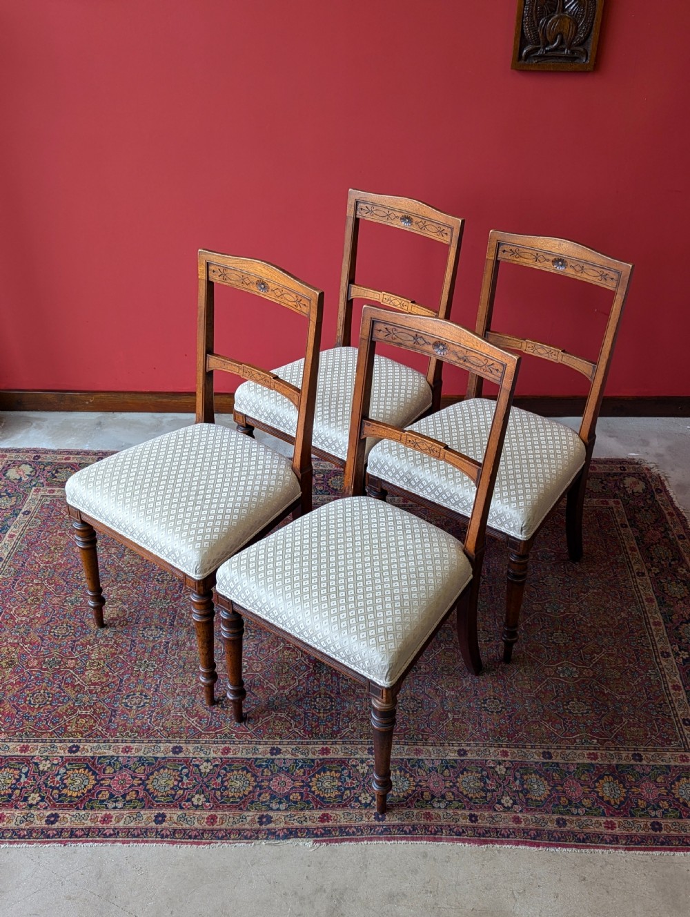 Set of 4 Antique Victorian Mahogany Dining Chairs View II