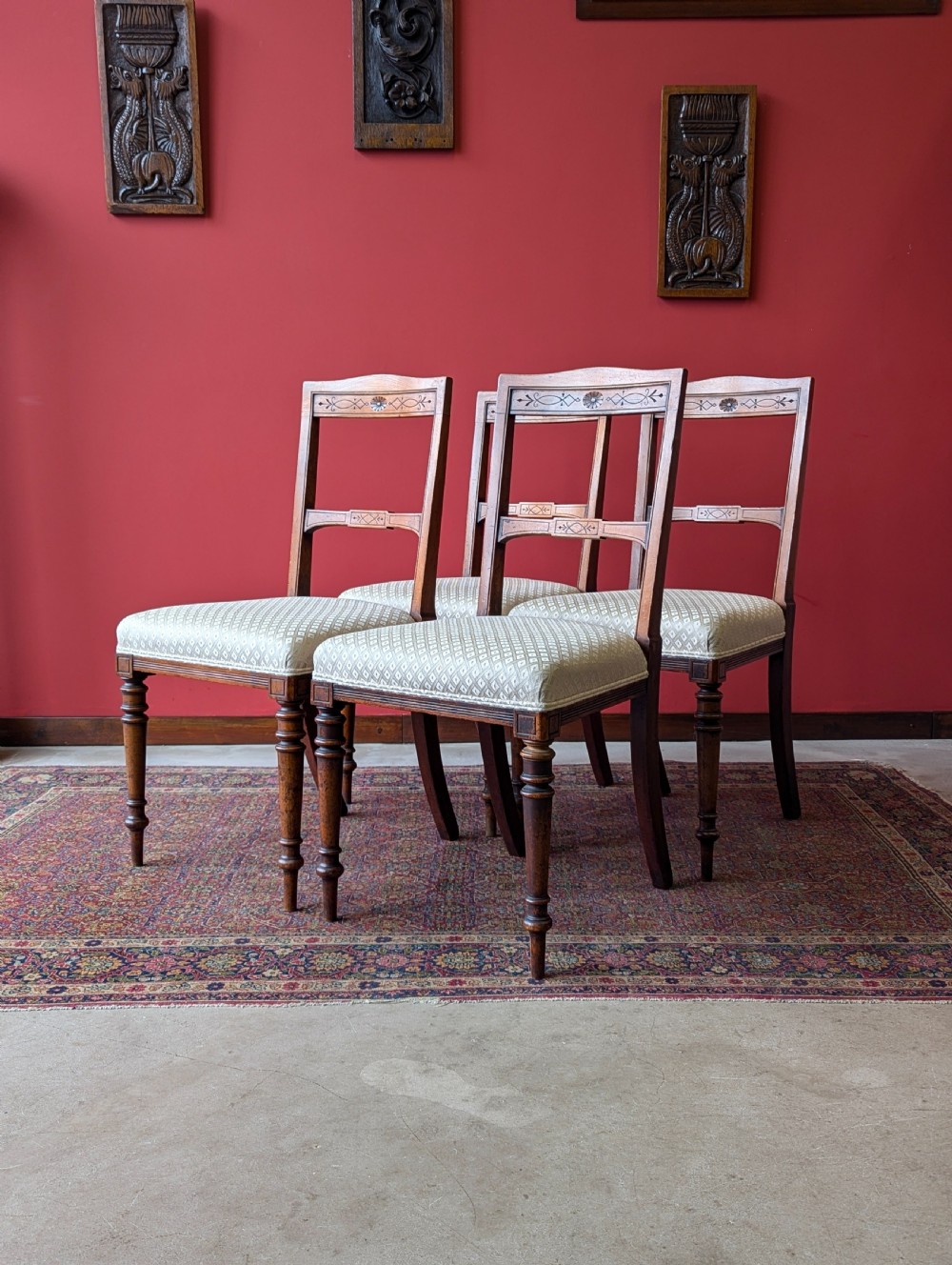 Set of 4 Antique Victorian Mahogany Dining Chairs View III