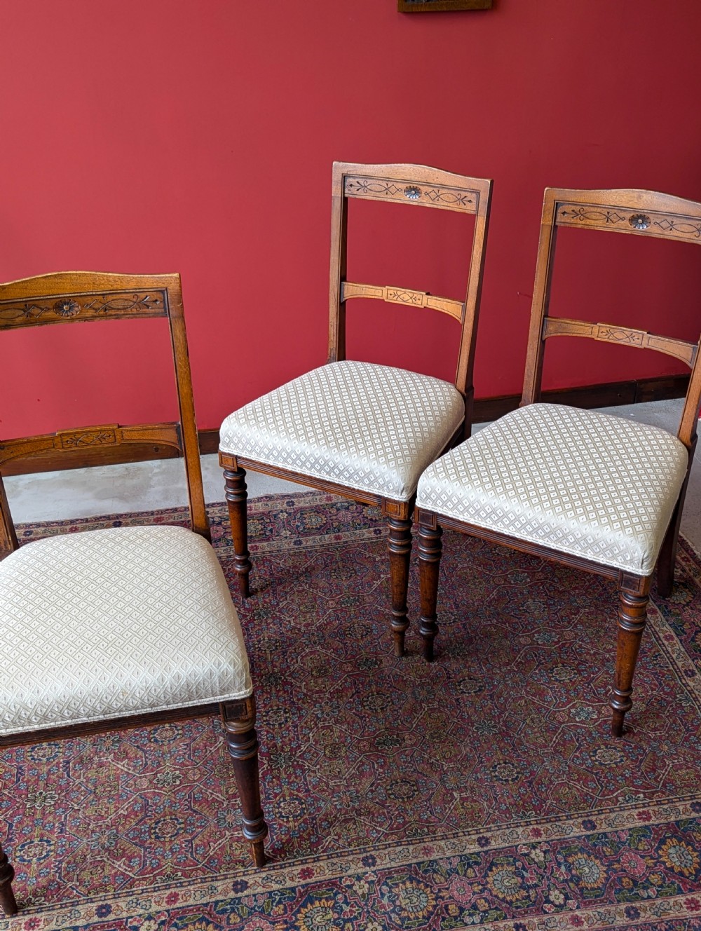 Set of 4 Antique Victorian Mahogany Dining Chairs View IV