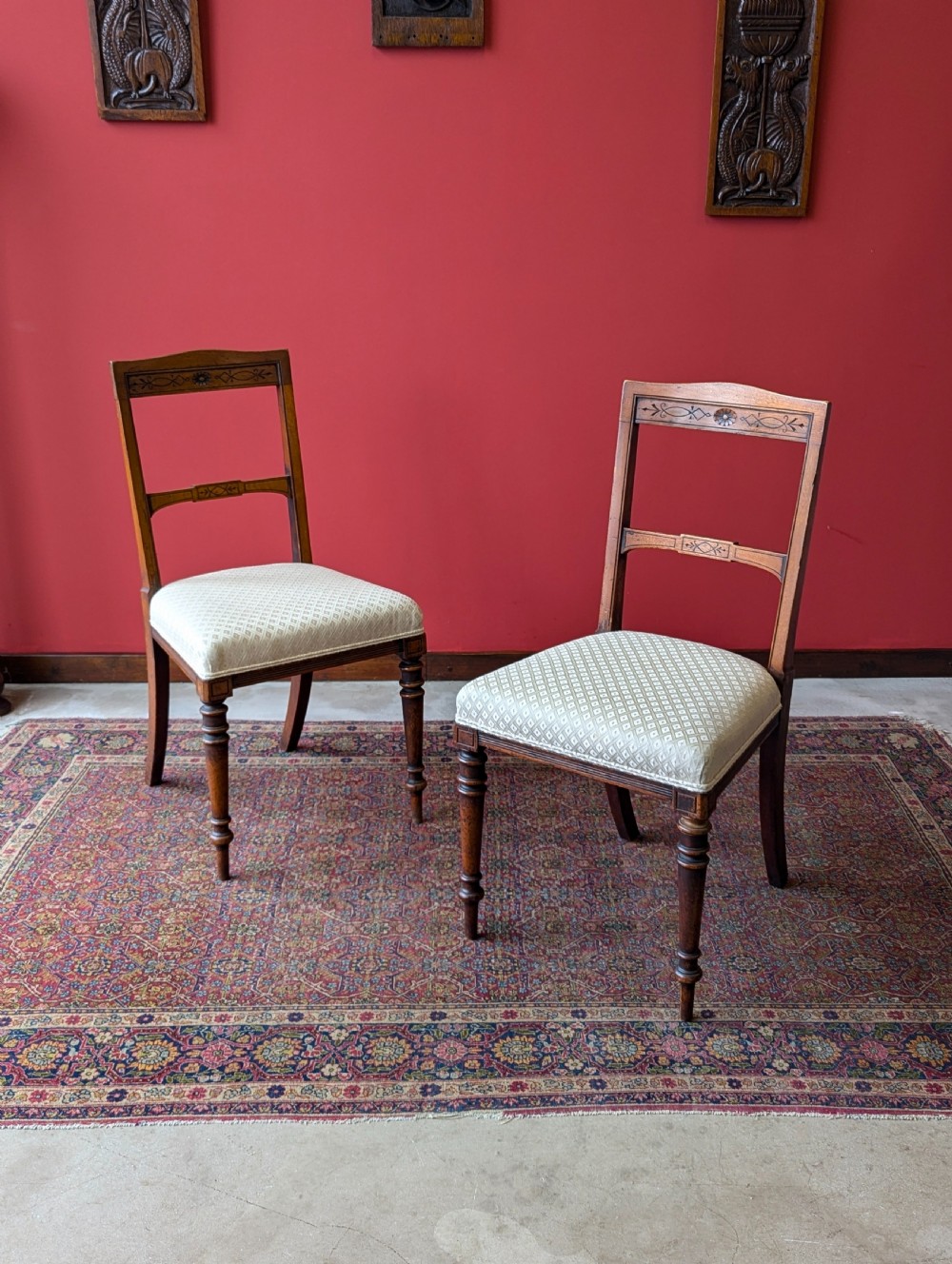 Set of 4 Antique Victorian Mahogany Dining Chairs View V